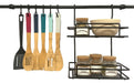 Luperstore Double Black Kitchen Shelf with 6 S Hooks and 60cm Rod 0