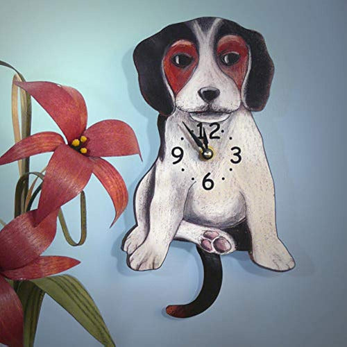 Modern Artisans Wall Clock for Dog with Swinging Tail Pendulum - Beagle 2