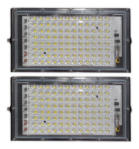 Pack X 2 Reflectores Proyector Led 100w Blanco Frío Exterior 0