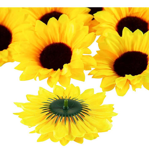 Coferset 40pcs Artificial Silk Sunflower Heads with Stems, 4" Heads 1