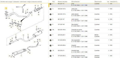 Junta Salida Caño De Escape Vw Gol G1 Saveiro G1 1.6 - 1.8 1