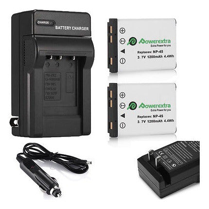 Fujifilm 2 X NP-45 NP-45A Battery + Charger for Finepix XP 1