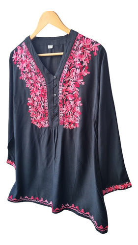 Embroidered Kashmir Buttoned Wide Indian Blouse 37