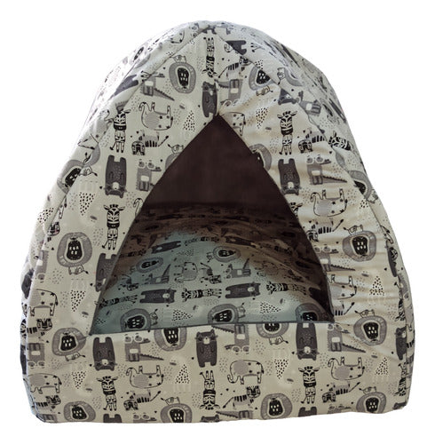 Mis Pulguitas Iglu Cucha Cama Gato Perro Huron Conejo 40x40 Gabardina 0