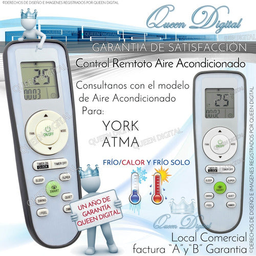 Remote Control for York Atma Mihura Air Conditioner 1