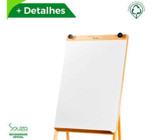 Cavalete P Bloco Flipchart Quadro Branco +50 Folhas Marcador 1