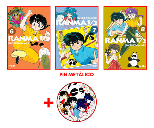 Combo Ranma 1/2 Vol. 6 A 8 + Pin - Manga 0