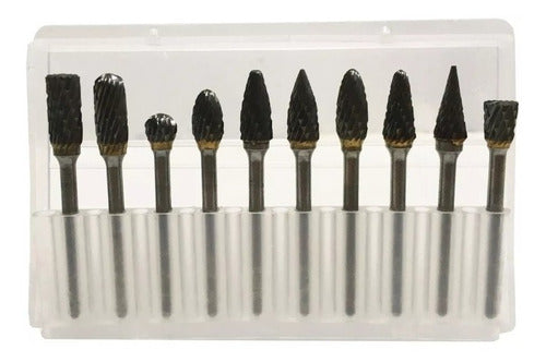 Set 10 Limas Rotativas 1/8 3mm Metal Duro Minitorno Ruhlmann 0