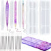 Geiserailie Pencil Case Resin Mould and 3 Pieces Pen Shape Silicone Casting Moulds and 15 Ballpoint Refill Pens Small Storage Containers Mould Cylinder Shaped Epoxy Casting Moulds for DIY Resin Crafts Making 0