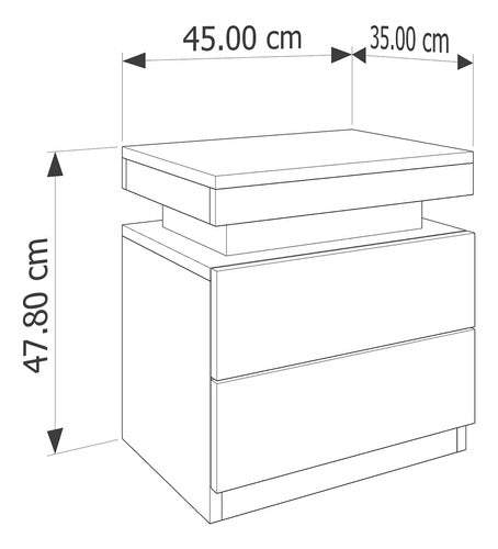 La Font Modern Nightstand with 2 Drawers in High-Quality Melamine 2