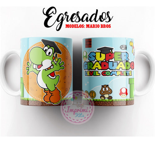 Plantillas Egresados Egresaditos Tazas Diseño Sublimar Mario 1