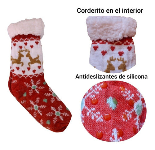 City Girls Medias Antideslizantes Corderito Térmica Adulto Invierno 1