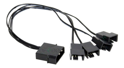 Cabo Adaptador Multi Fan Molex P/ 4 Coolers 4 Pin Frete Grat 5