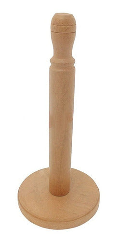 Kitchen Tools Wooden Turned Tabletop Vertical Roll Holder 0
