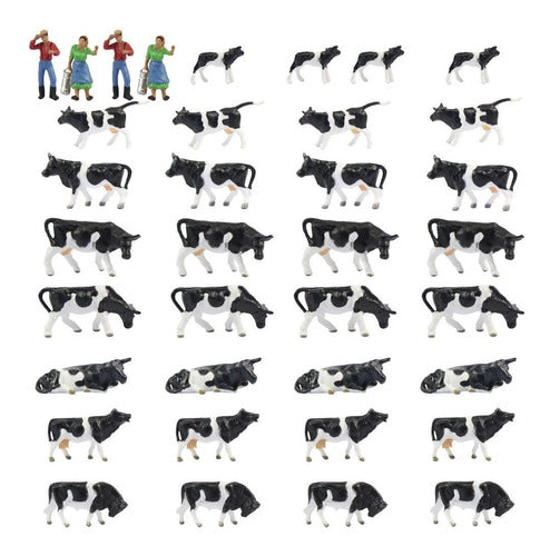 Evemodel An8704cn 36pcs 1:87 Well-Painted Farm Animals Cows and Figures 0