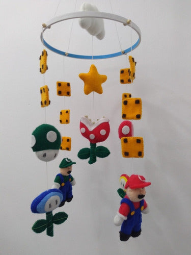 Handcrafted Felt Mario Baby Crib Mobile + Gift !!! 1