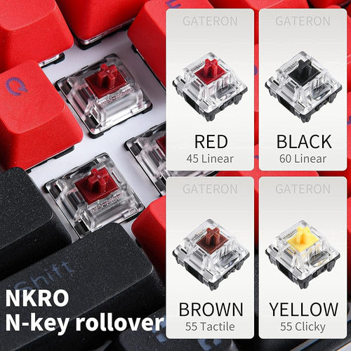 Guffercty Kred Sk61 60% Teclado Mecánico Lineal Rojo Interru 3