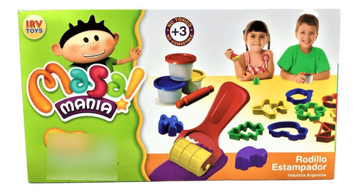 IRV Toys Masa Para Modelar - Masa Manía - Rodillo Estampador 1