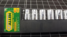 Set of 9 Short Fluted Sockets 3/8 Enc. Allen from 3/8 to 7/8 1