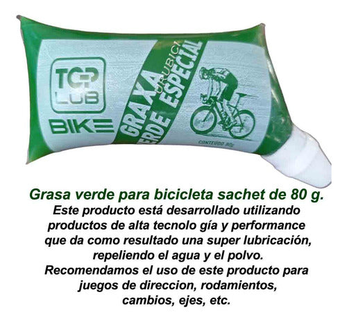 Grasa Verde Para Bicicleta Sachet De 80 Grs. Urubici. 1