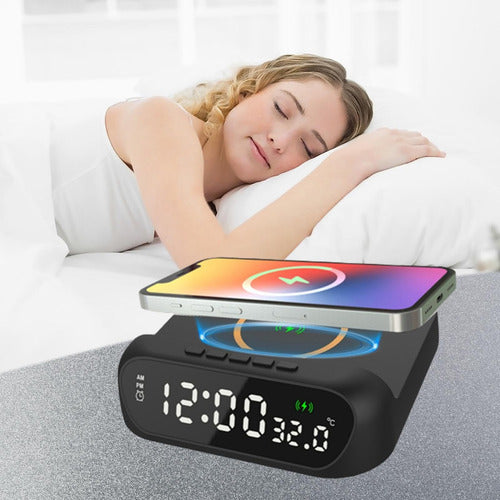 Generic Wireless Charger Alarm Clock with Temperature 1