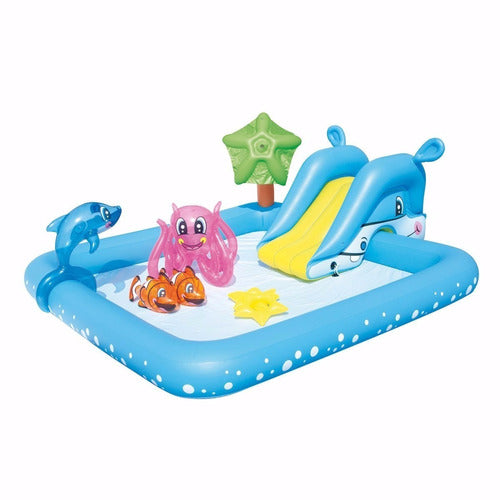 Bestway Inflatable Ocean-Themed Play Center with Sprinkler 0