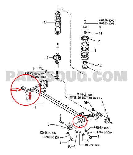 Buje Suspensión Trasera Para Kia Pride 1992-2000 1