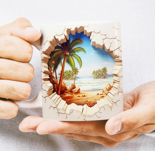 Plantillas 3d Sublimacion Tazas Gato Flores Paisajes #t123 5