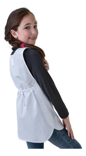 Ponchito Saber Catalina Sleeveless Apron Size 6 White Embroidered Pocket Kids Girls 2