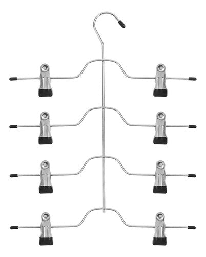 Percha De Metal Con Pinza Ahorro De Espacio 4 Prendas 0