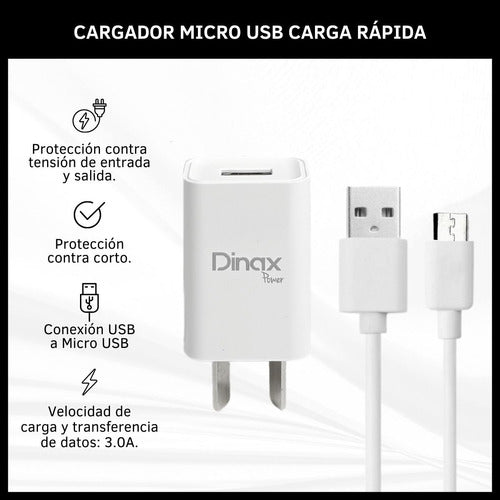 Fast Charge Micro USB Charger 2 USB 3.1A Cable 1.2m Full 1