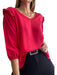 Women's Solid Color Blouse 3/4 Sleeve Lightweight Fibrana Top Lady 5