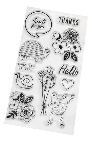 American Crafts Silicone Stamp Set - Kid at Heart - Pebbles 1