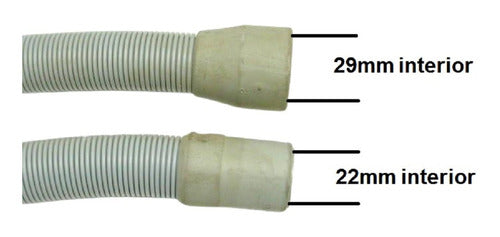 Manguera Descarga Agua Lavarropas 22mmx29mmx2,50m Importada 1