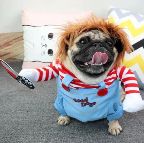 Disfraz De Chucky De Halloween Para Perro Mascota 3