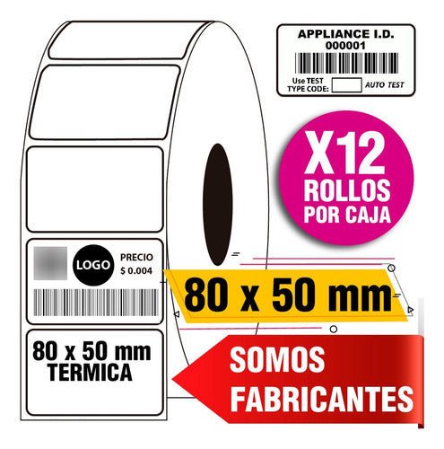 ID GROUP S.A Thermal Labels 80 X 50 Mm - Pc42 Honeywell X12 Roll 1