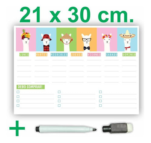 Magnetic Weekly Planner Whiteboard Organizer 21x30 with Marker and Eraser 17