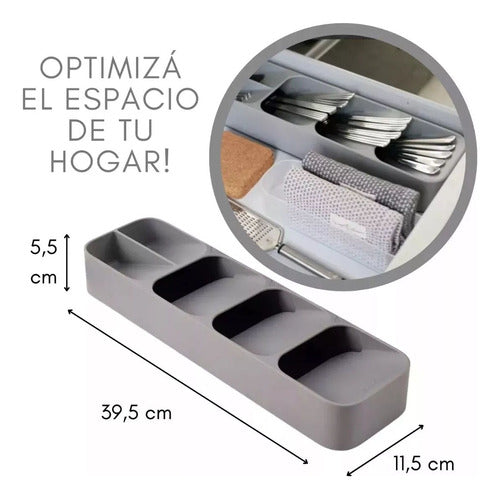 Compact Cutlery Organizer Slim Design Kitchen Drawer Utensil Storage 5