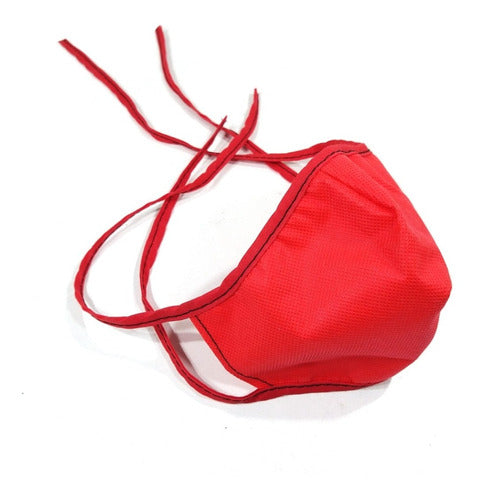 Pack of 10 Red Adjustable Washable Friseline Face Masks 0