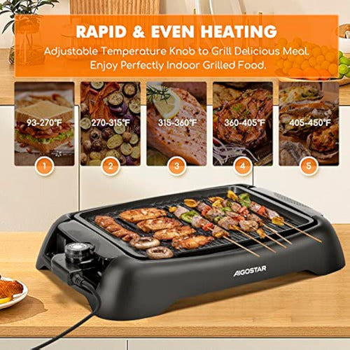 Aigostar Indoor Smokeless Grill, Electric Grill 4