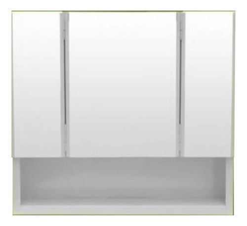 White Epoxy Medicine Cabinet with Mirror 54x45x10 White Sheet Metal 0