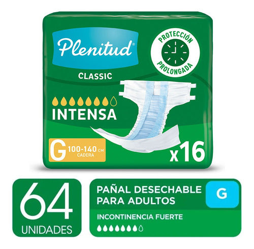 Plenitud Classic Adult Diaper M and G x 16 Pack x 4 6