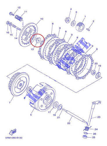 Arandela Empuje Embrague Yamaha Xtz 125 Orig 5rm-e6358-00 5