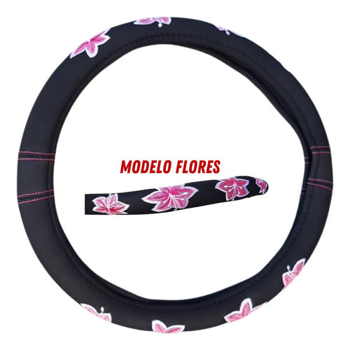 Funda Cubre Volante Femenino Flores Rosas Volante De 38cm 2