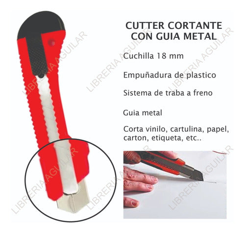 Kit 6 Art A4 Base Bisturi Cutter Rotativo Regla Acero 5