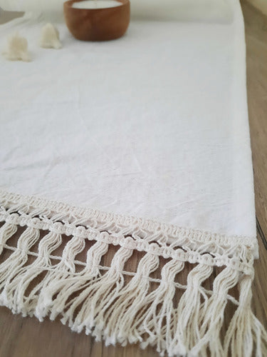 Tusor Table Runner with Fringe Finish 1