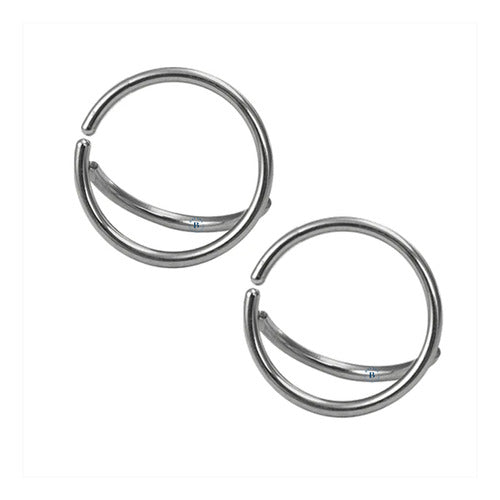 Double Endless Hoop Surgical Steel Piercing Set 20
