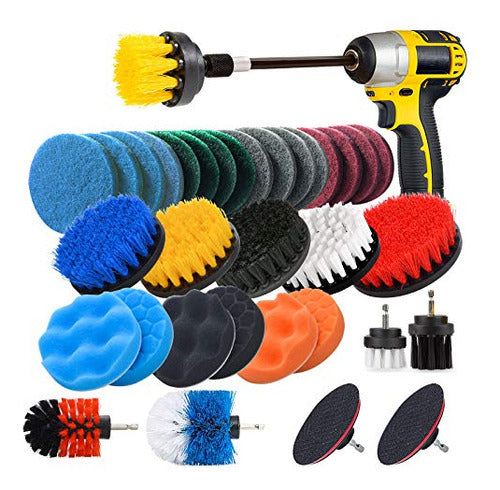 Jusoney Drill Brush Scrub Pads, 37 Piezas, Kit De Limpieza P 0