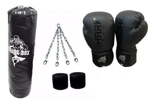 Boxing Kit, 1.50m Bag with Filling+Chains+Gloves+Wraps 40