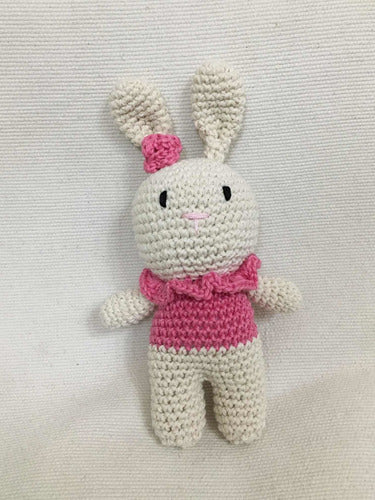 Crochetoys_ines Amigurumi Baby Bunny with Shirt and Flower 23 cm in Crochet 1